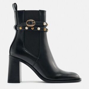 Zara Pearl Block Boots